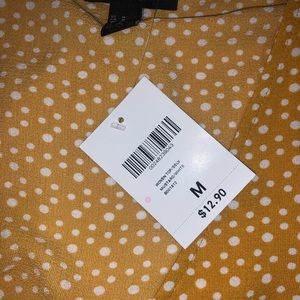 Mustard dotted cropped scrunched blouse